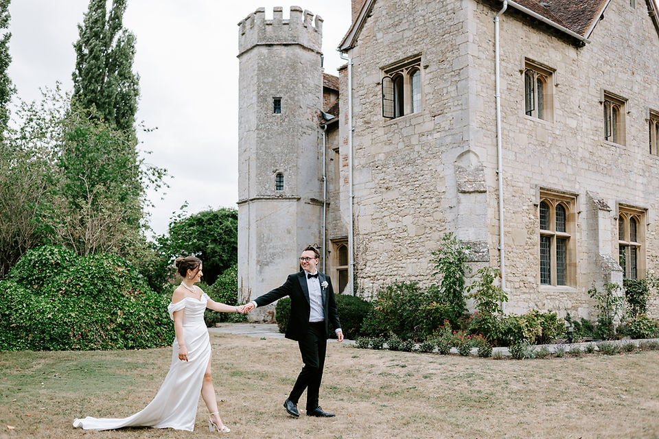 bride and groom portraits at Notley Abbey