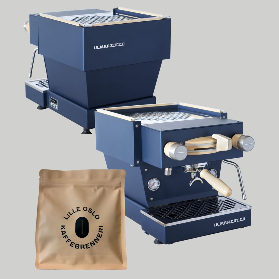 Nordic Linea Mini med en pose espresso fra Lille Oslo Kaffebrenneri