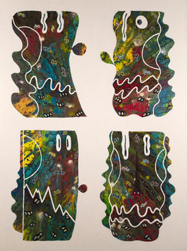 Luis Lorenzana, Four head, Oil and acrylic on canvas, 101.6 x 76 cm, 2022.jpg