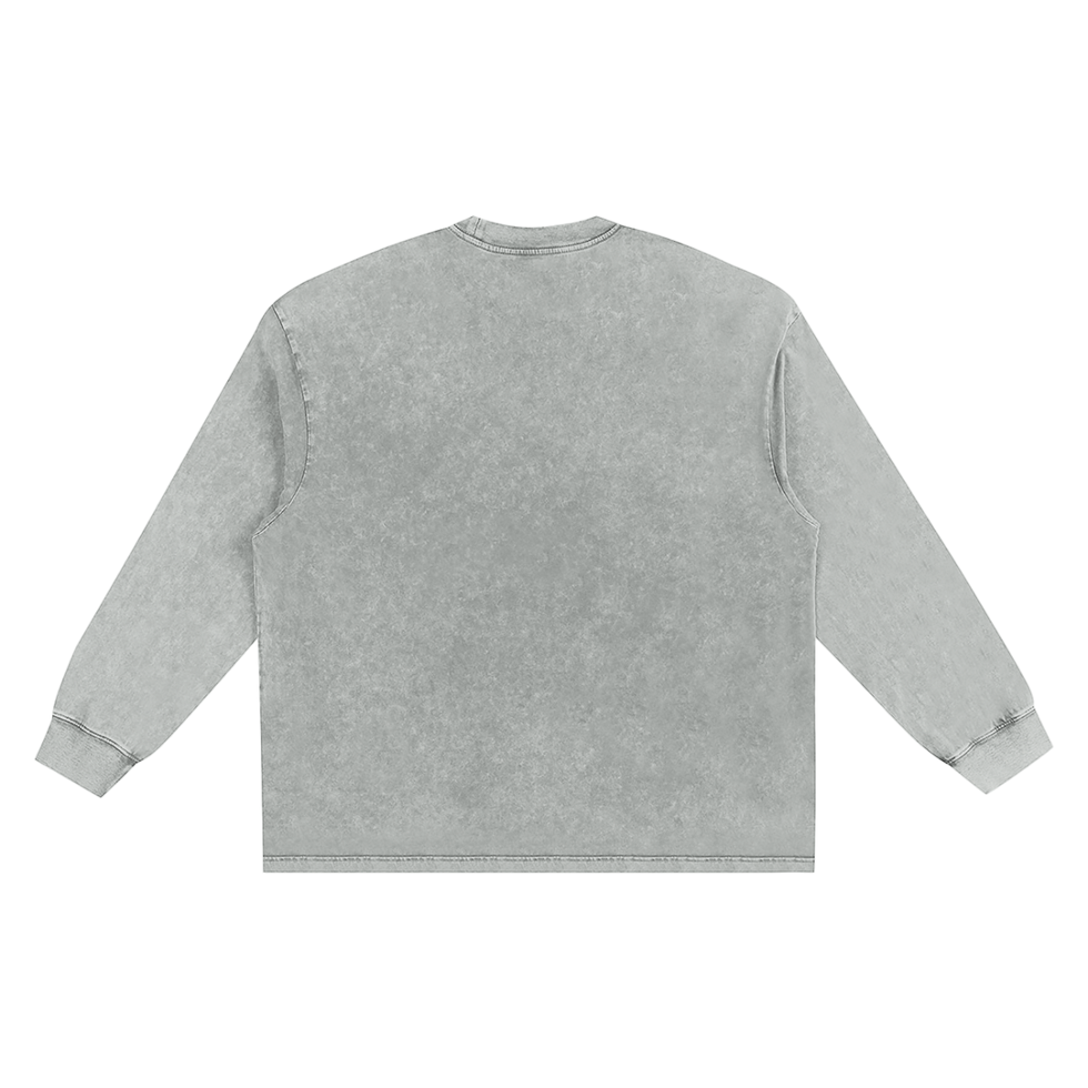 OTG Studio - Snow Washed Frayed Edge Long Sleeve