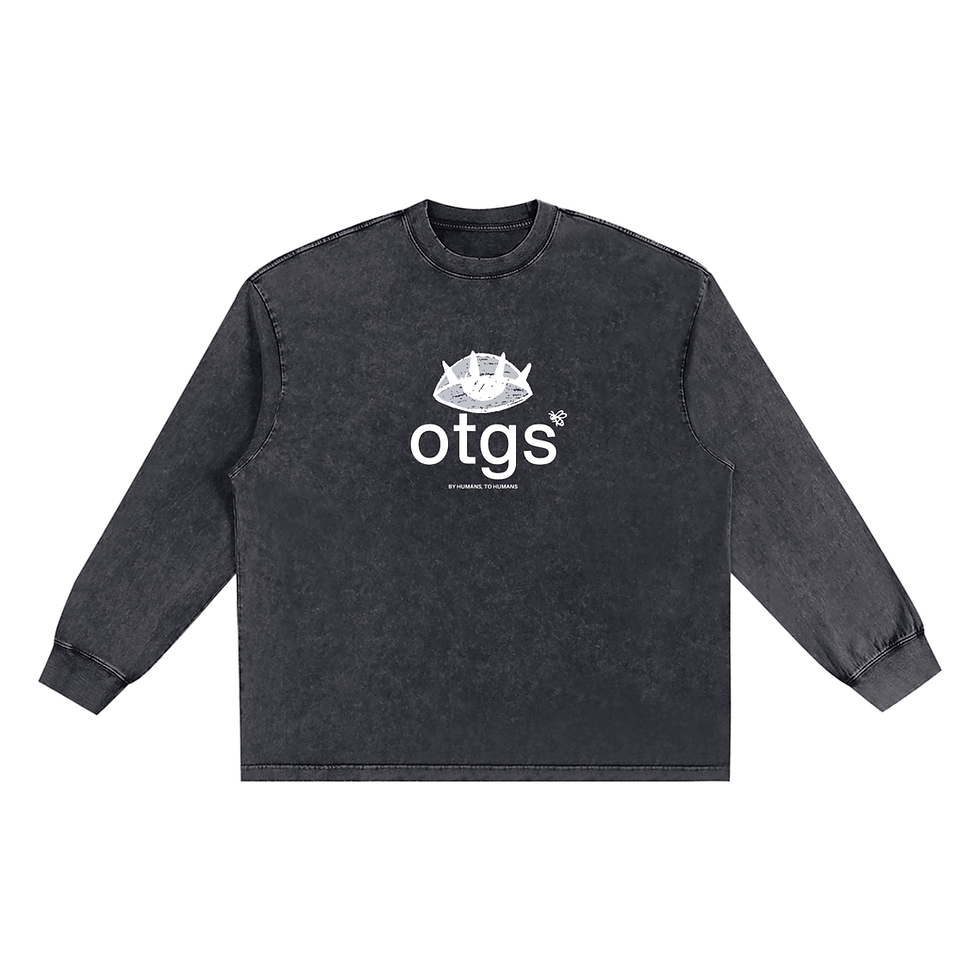 OTG Studio - Snow Washed Frayed Edge Long Sleeve