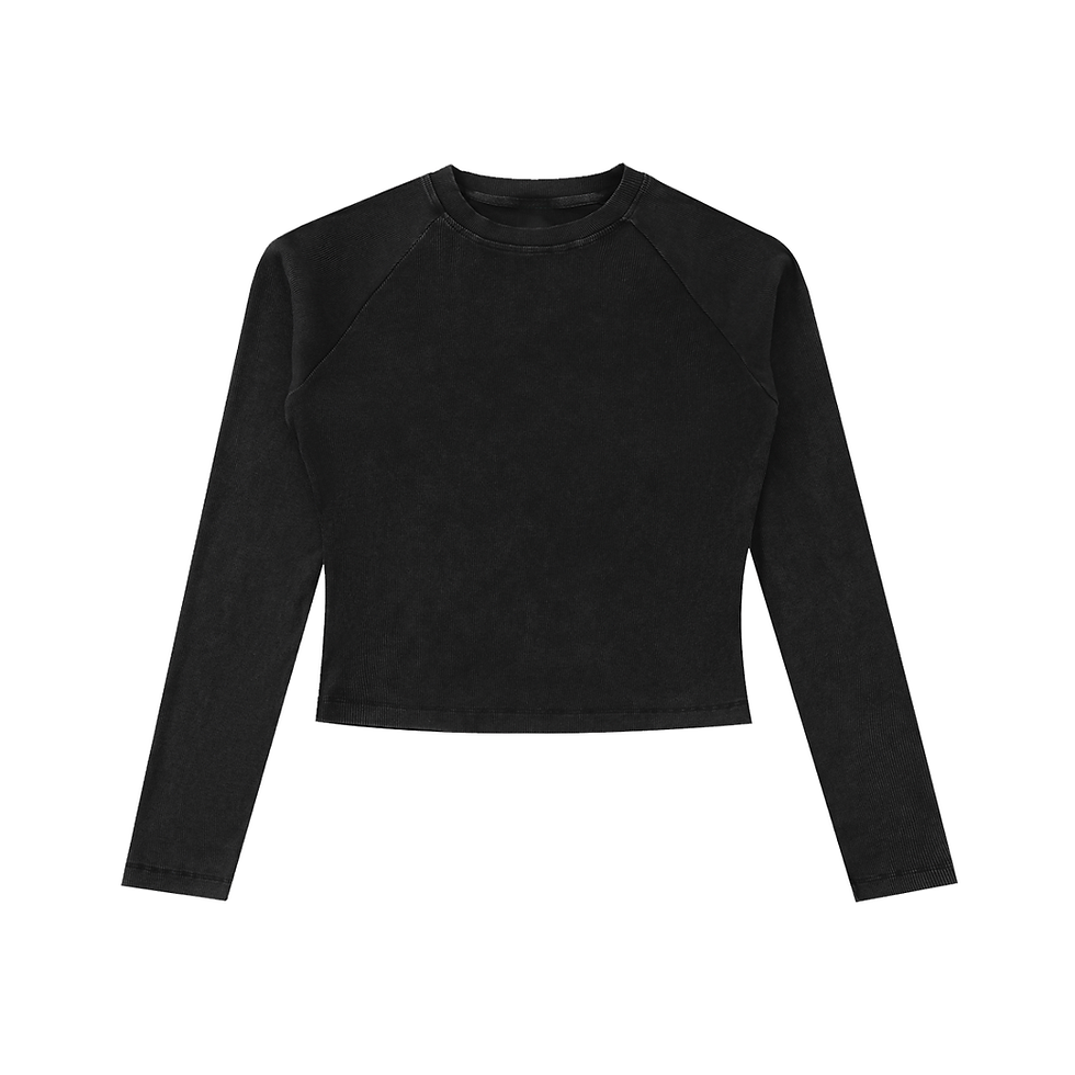 OTG Studio - Dyed Washed Raglan Long Sleeve Slim T-Shirt