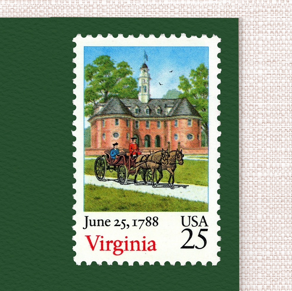 25¢ Virginia Pack of 25 unused stamps from 1988 vintagepostagestamps