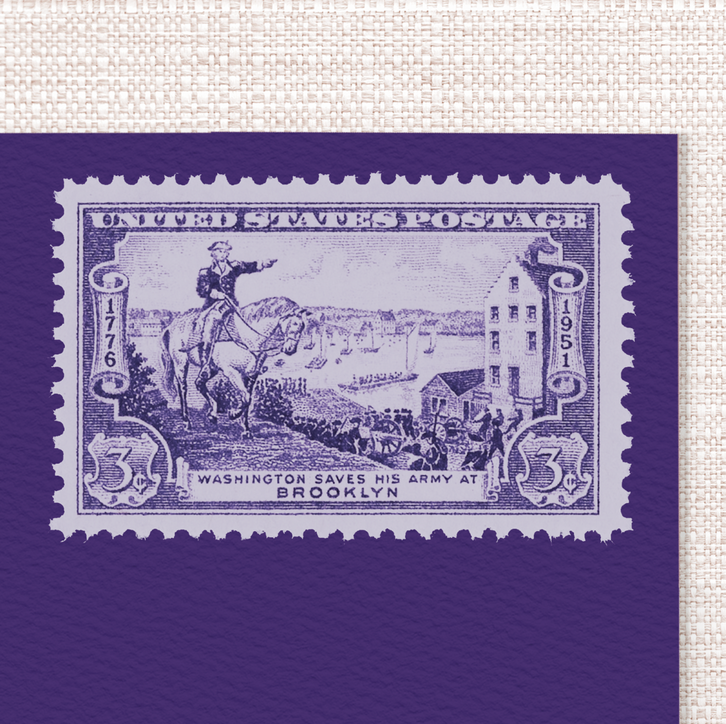 3¢ Battle at Brooklyn - Pack of 25 unused stamps from 1951