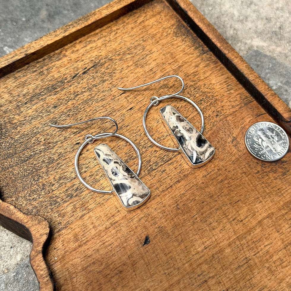 Thumbnail: Petrified Palm Statement Earrings