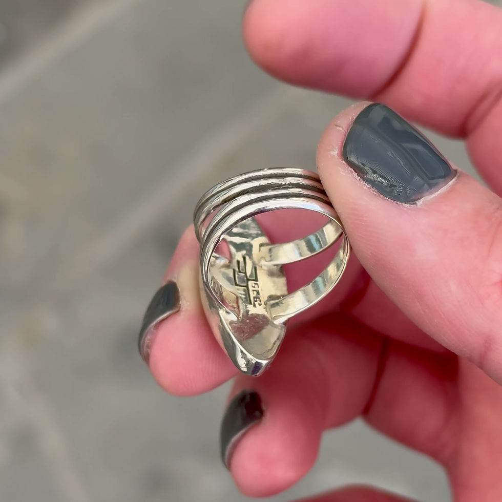 Thumbnail: Red Buffalo Marquise  - Split Double Band - Size 6.5