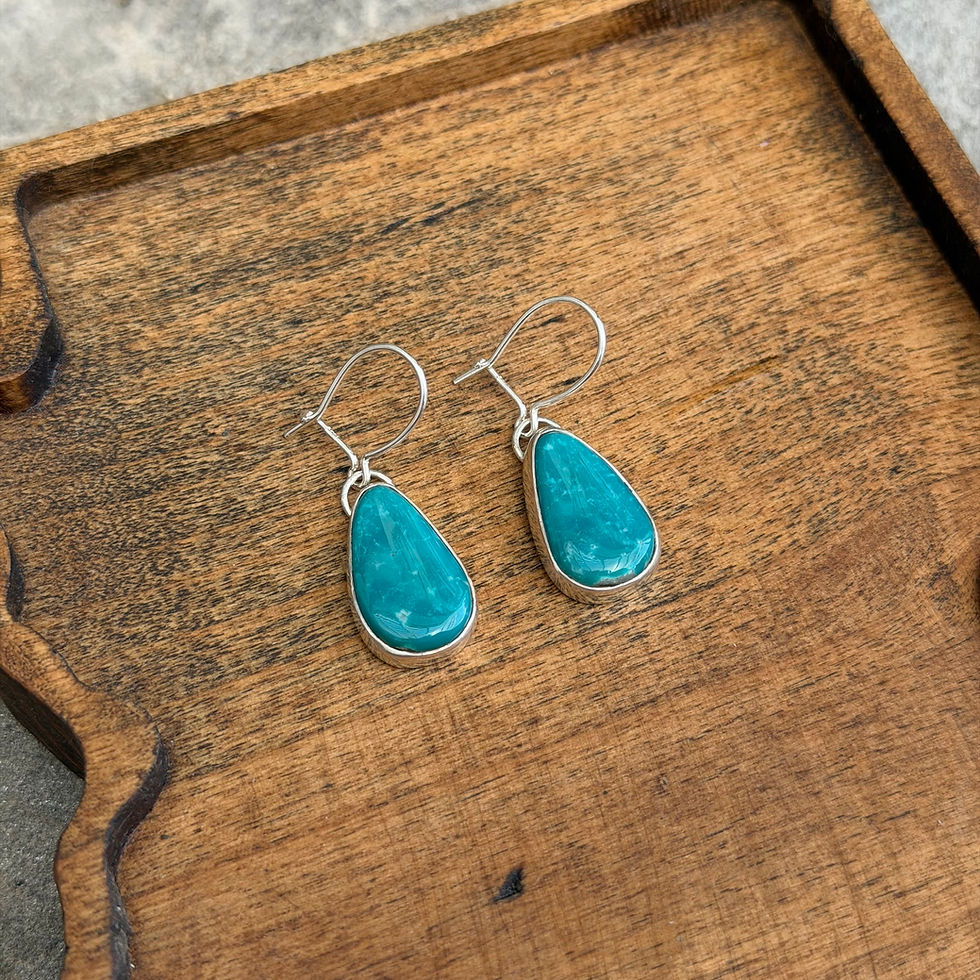 Thumbnail: Royston Teal Drop Earrings