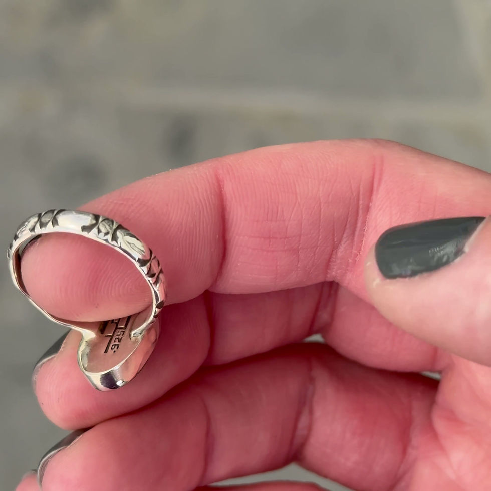Thumbnail: Oval Sonoran Gold - Stamped Band - Size 7.75