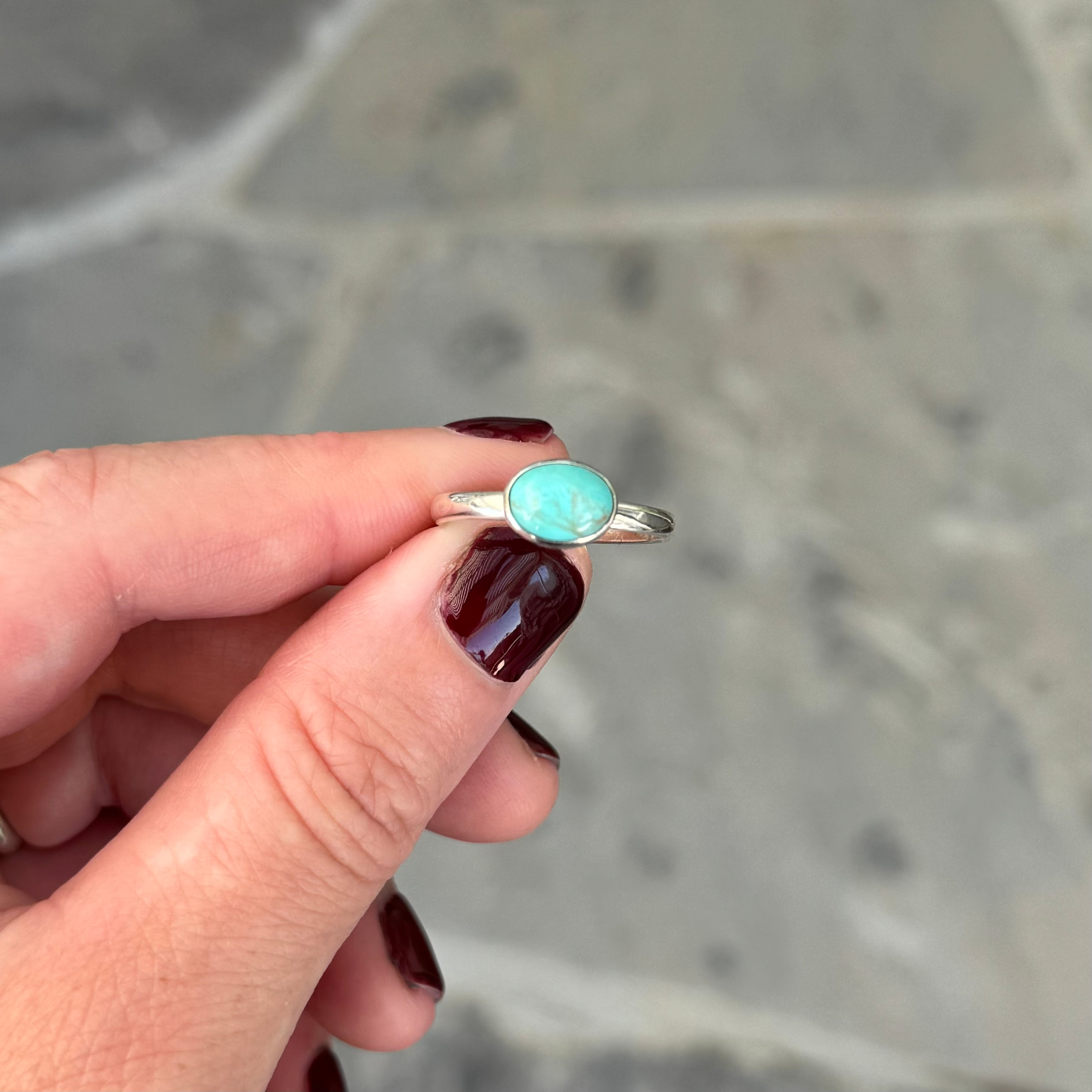 Oval - East-West Turquoise Ring - Size 9.25