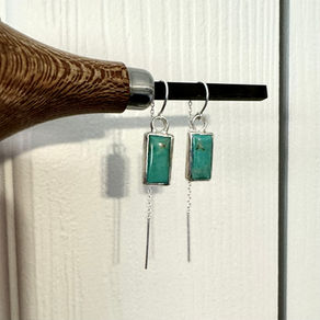 threader earrings, turquoise