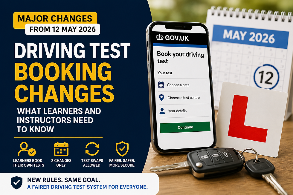 Major Changes to UK Driving Test Bookings From 12 May 2026