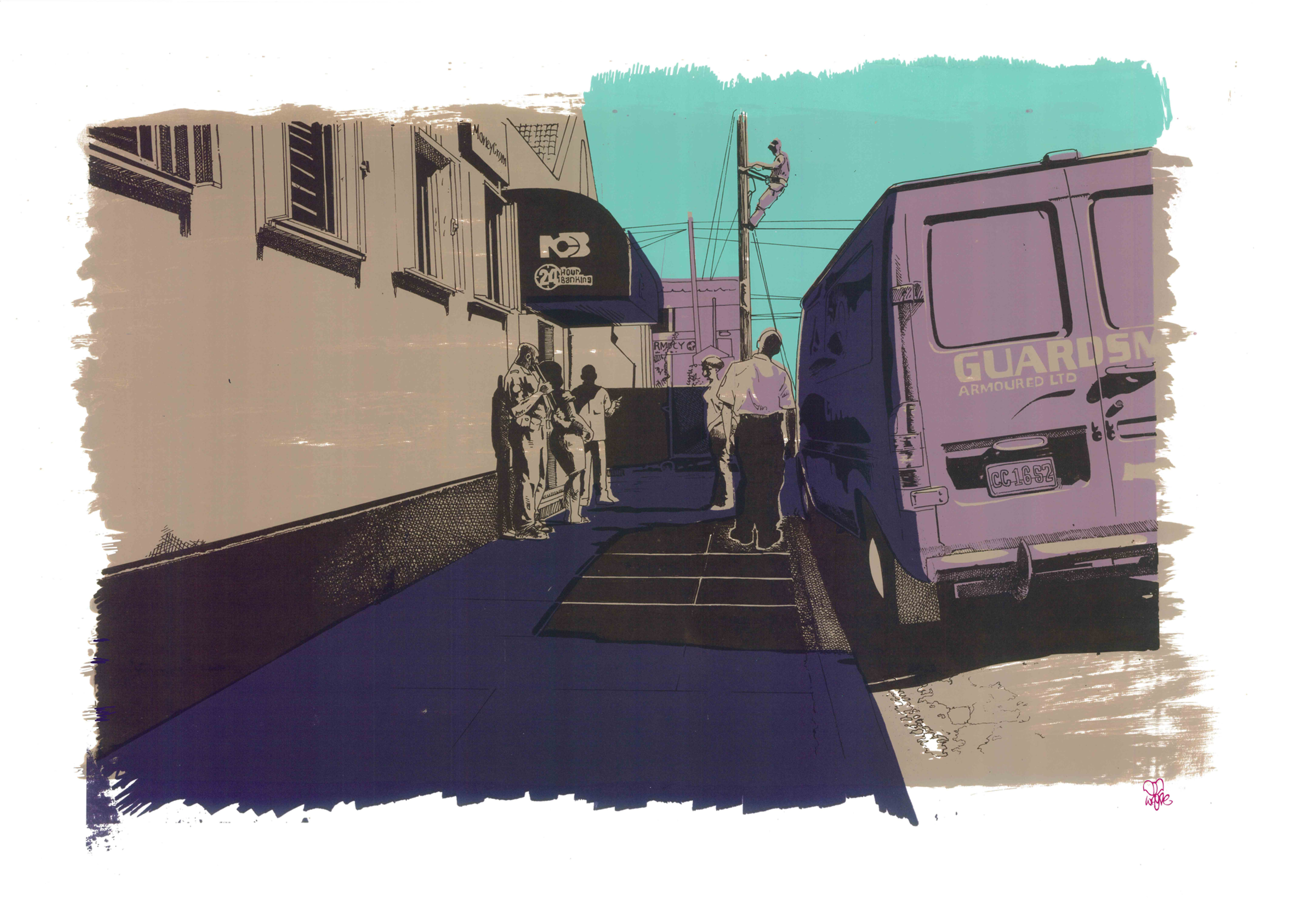 security visits the bank