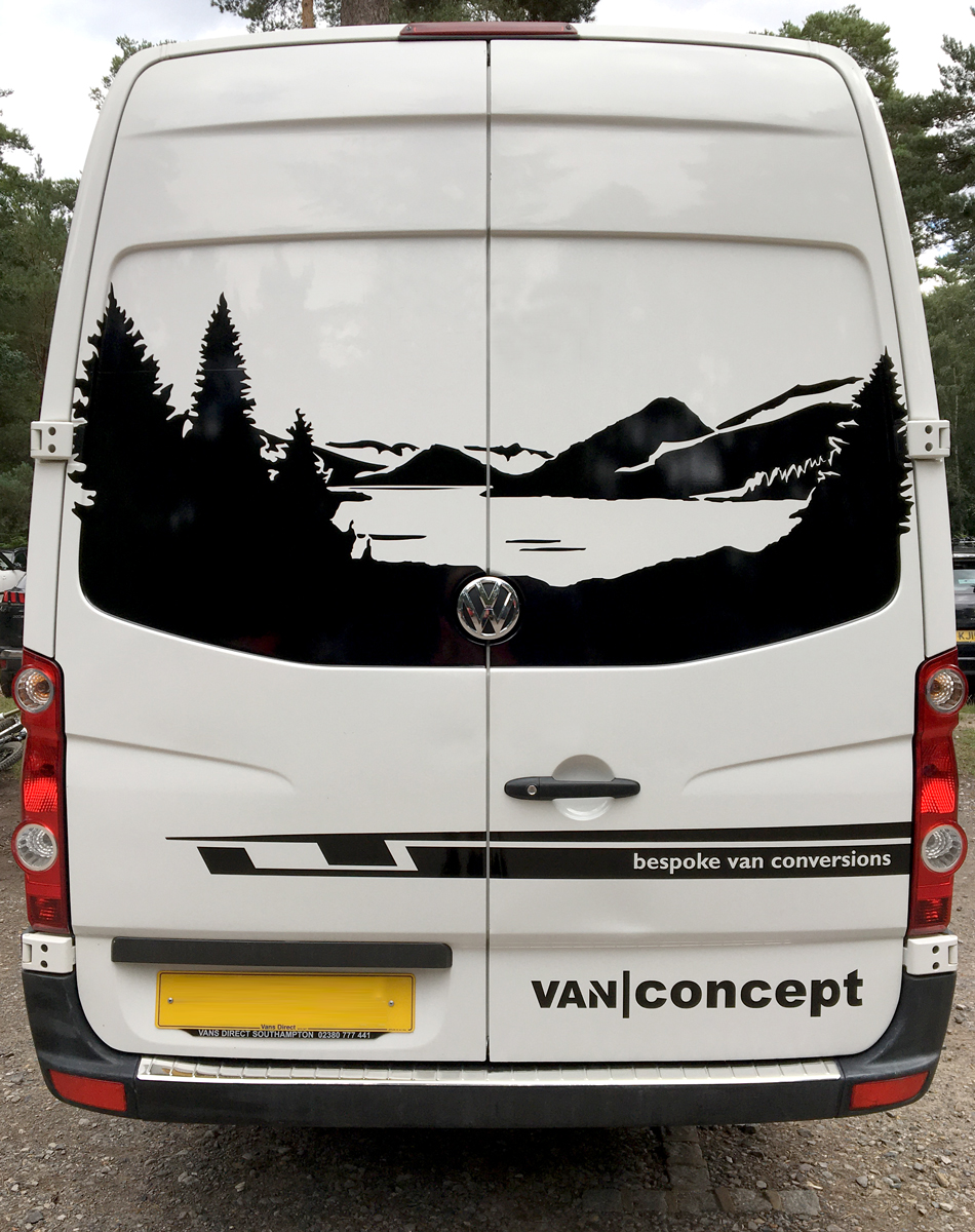 Vw Crafter Mercedes Sprinter Campervan Vinyl Rear Decal Sticker Graphic