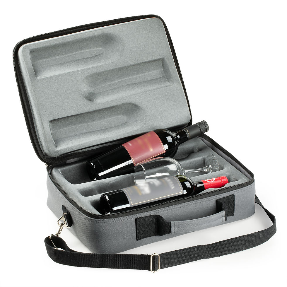 Thumbnail: Luxury 3-Bottle Wine Carrying Bag for 750 ml Wine Bottle (Grey)