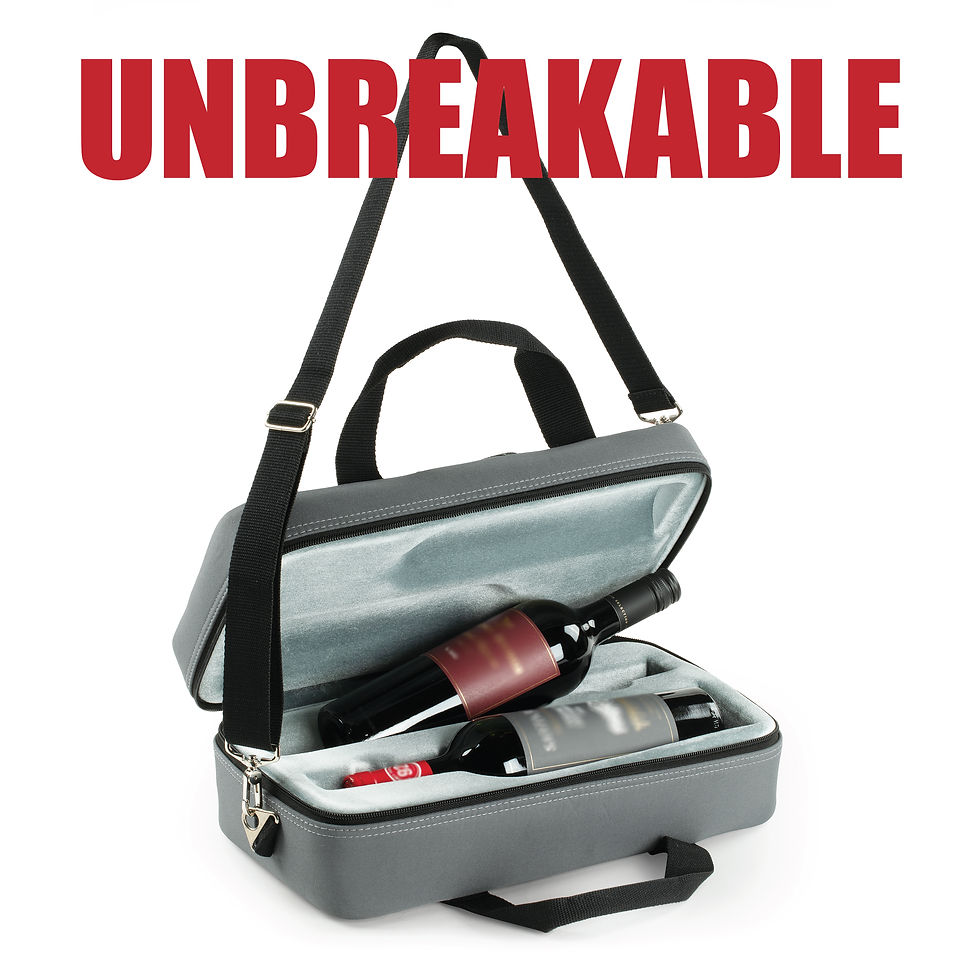 Thumbnail: Luxury 2-Bottle Wine Carrying Bag for 750 ml Wine Bottle (Grey)