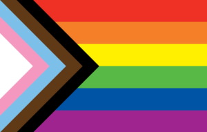 Inclusive rainbow pride flag graphic
