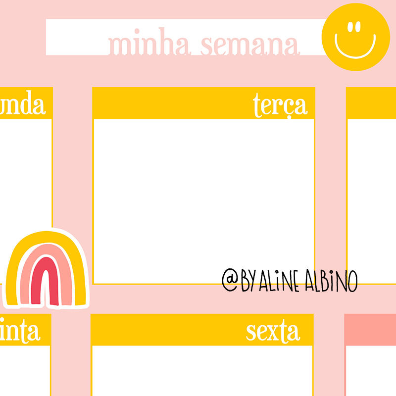 Miniatura: Weekly Spread - Amarelo e Pink