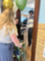 Teacher receiving gift for Teacher Appreciation Day