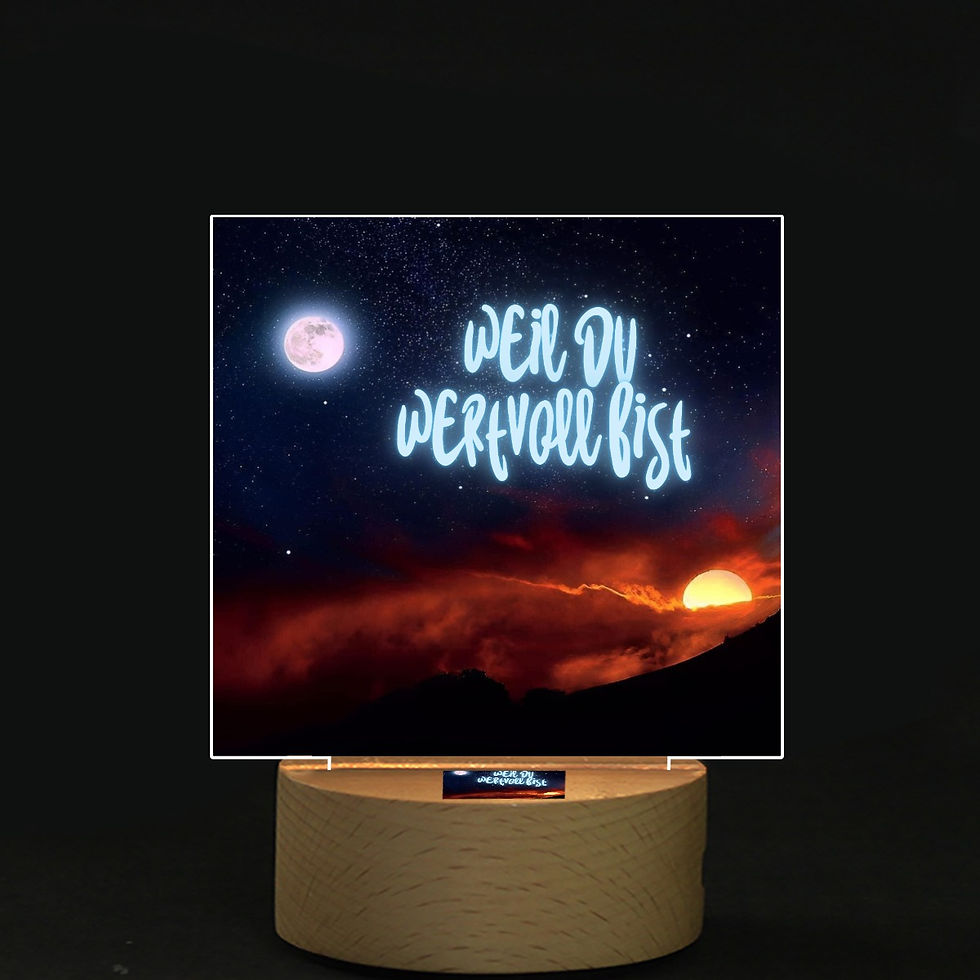 LED Licht Lampe Affirmationen Weil du wertvoll bist