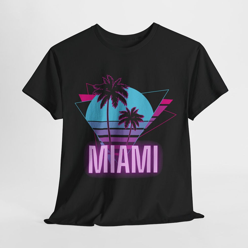 Thumbnail: Miami T-Shirt - Palmen T-Shirt - lustiges Shirt - Komfortfarben T-Shirt