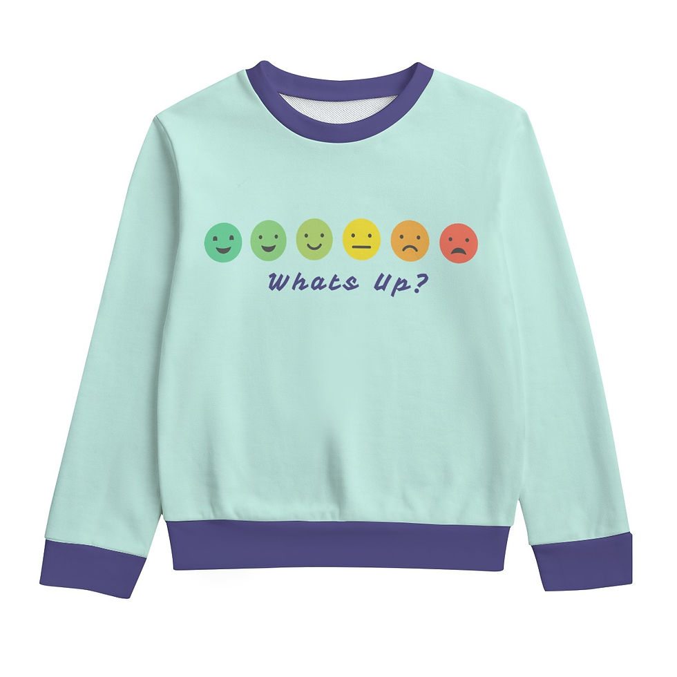 Miniaturbild: What's Up" Kinder-Sweatshirt – Ein Lächeln für dich jeden Tag