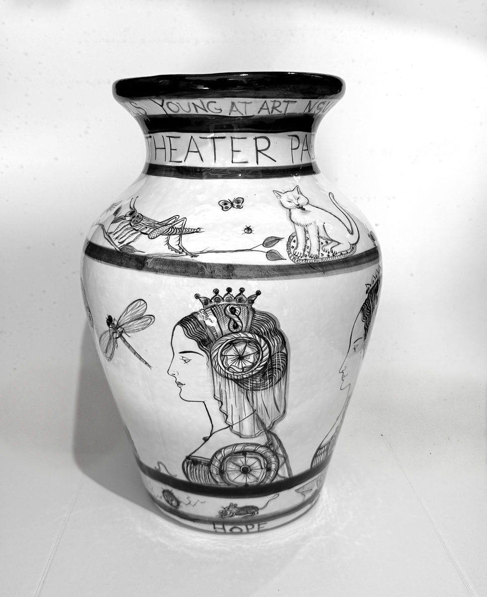 Thumbnail: Pablo Cano, The Cricket Theater, Glazed Ceramic 15" H x 10" D, 2024