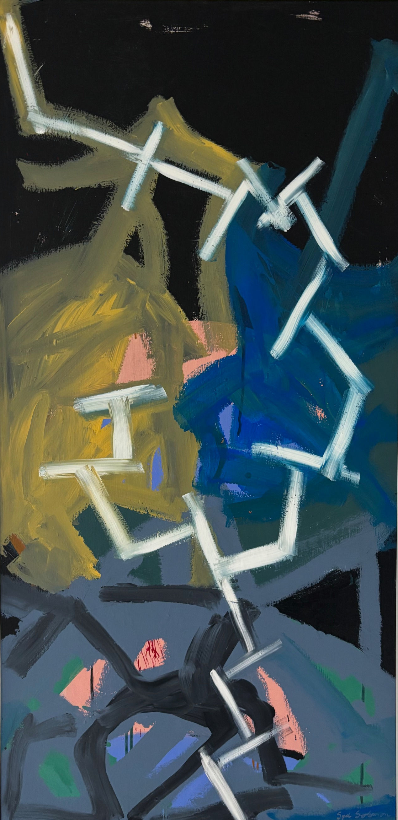 Syd Solomon, Light Up,Oil and acrylic on canvas.  48 x 24 inches  1975