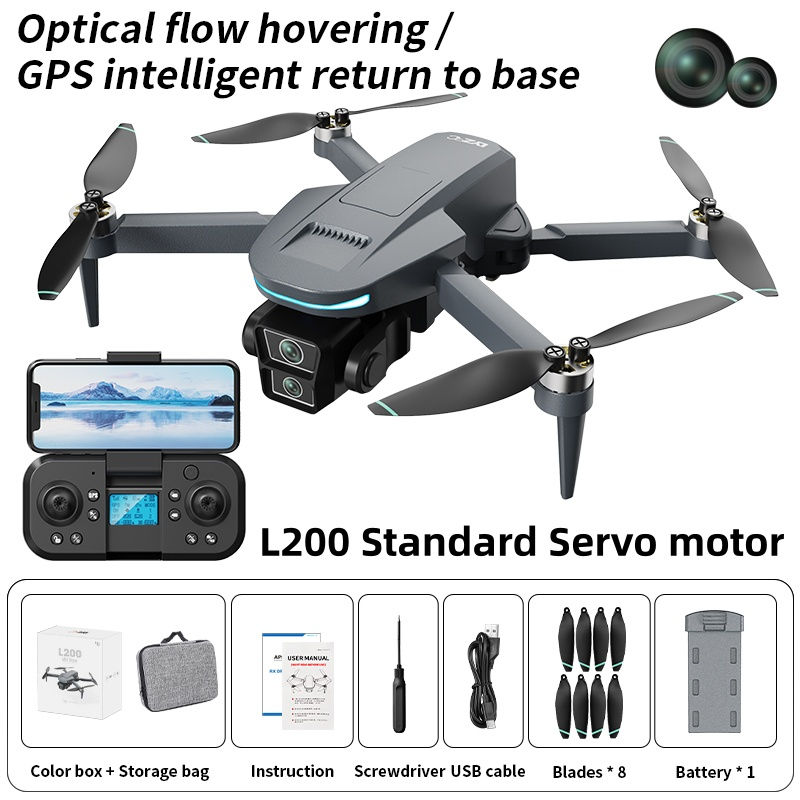Miniatura: Novo Drone GPS L200 Plus de Fábrica com Câmera Profissional 4K HD, Lente Dupla