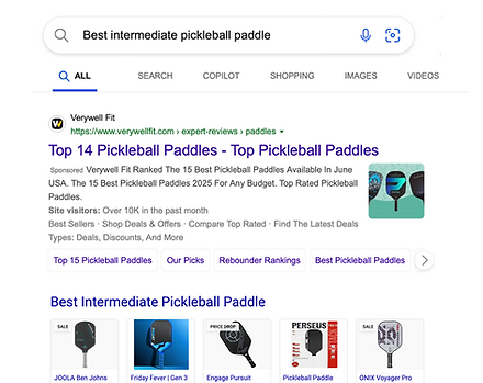 Google search response