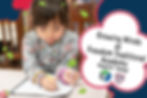 A graphic promoting Growing Minds Preschool at Freedom Traditional Academy Registration featuring a girl coloring with floral graphics