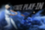 Graphic with grunge 'State Play-In' text and a baseball player hitting a ball while a cloud of blue dirt bursts in the background with the Willow Canyon 'Wildcat' logo emerging from it
