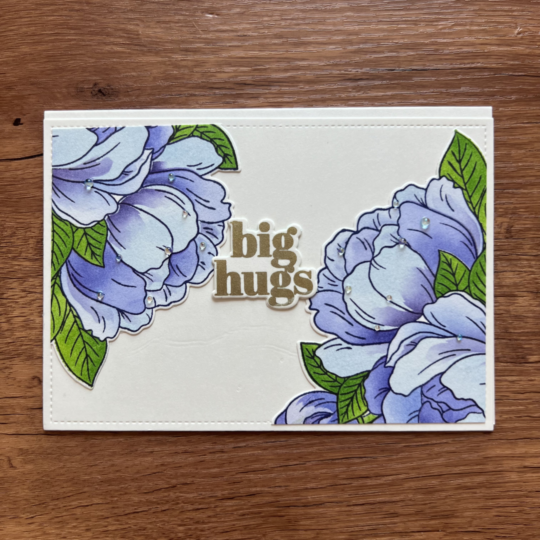 big hugs 牡丹 藍色 紫色 牡丹花 多用途卡