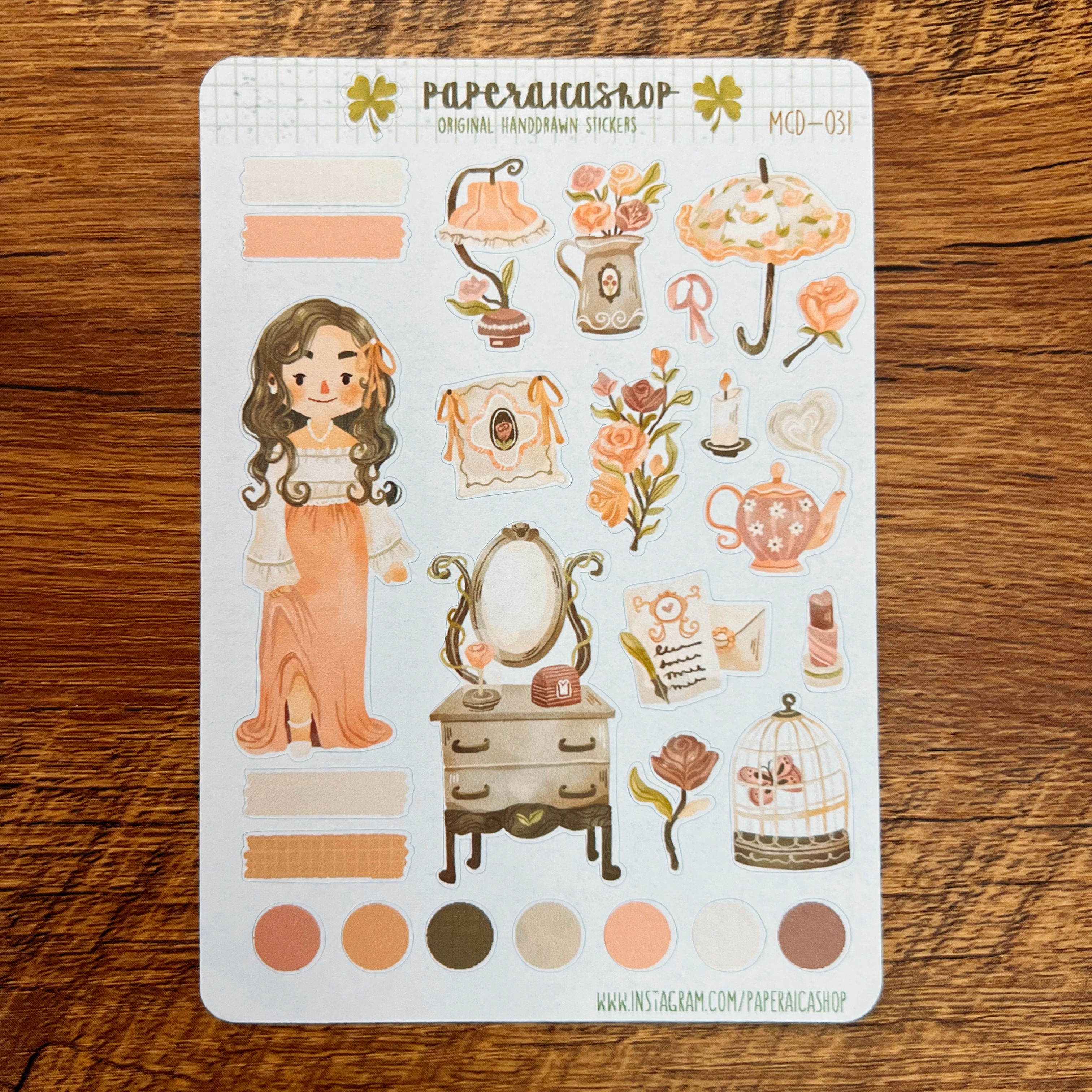 Paperaicashop MCD-031 玫瑰女孩 貼紙