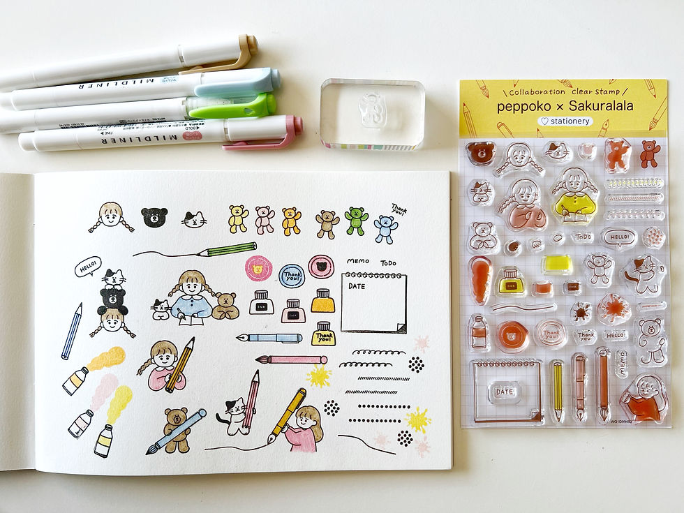 Thumbnail: Sakuralala x Peppoko 聯乘印章 Love Stationery
