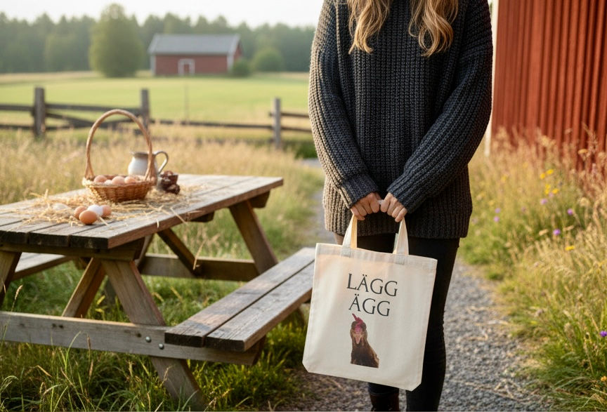 Tygkasse Lägg Ägg Framifrån