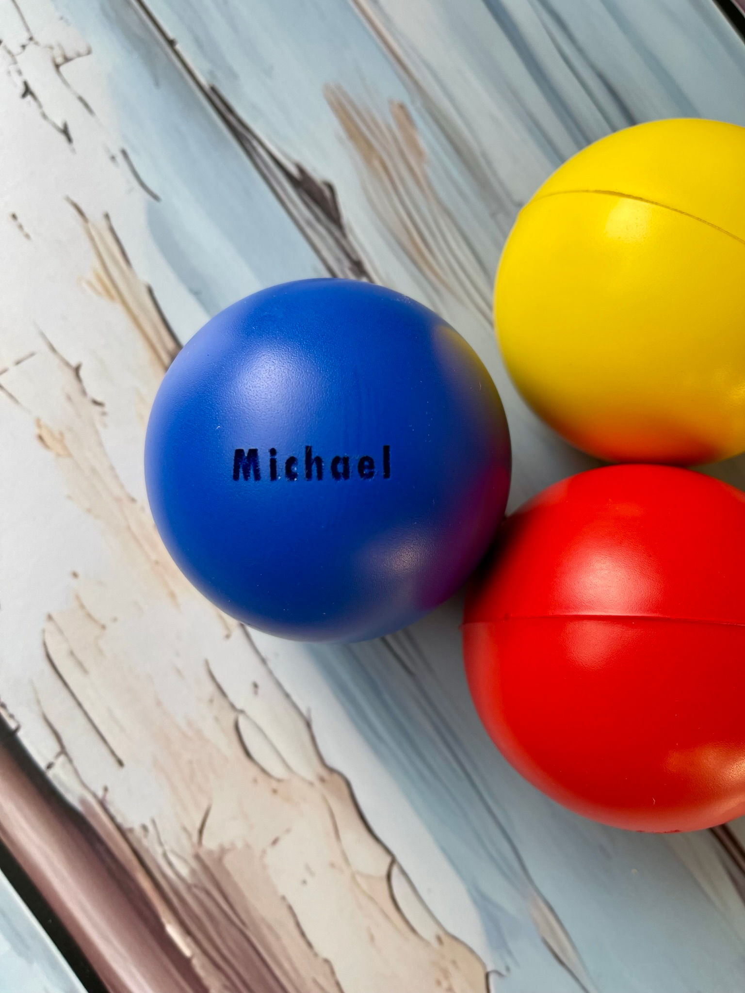 Personalised engraved round stress toy 70mm, Engraved Anti-Stress Ball, Squishy