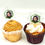 Thumbnail: Cupcake topper with photo in a snowflake shape frosted