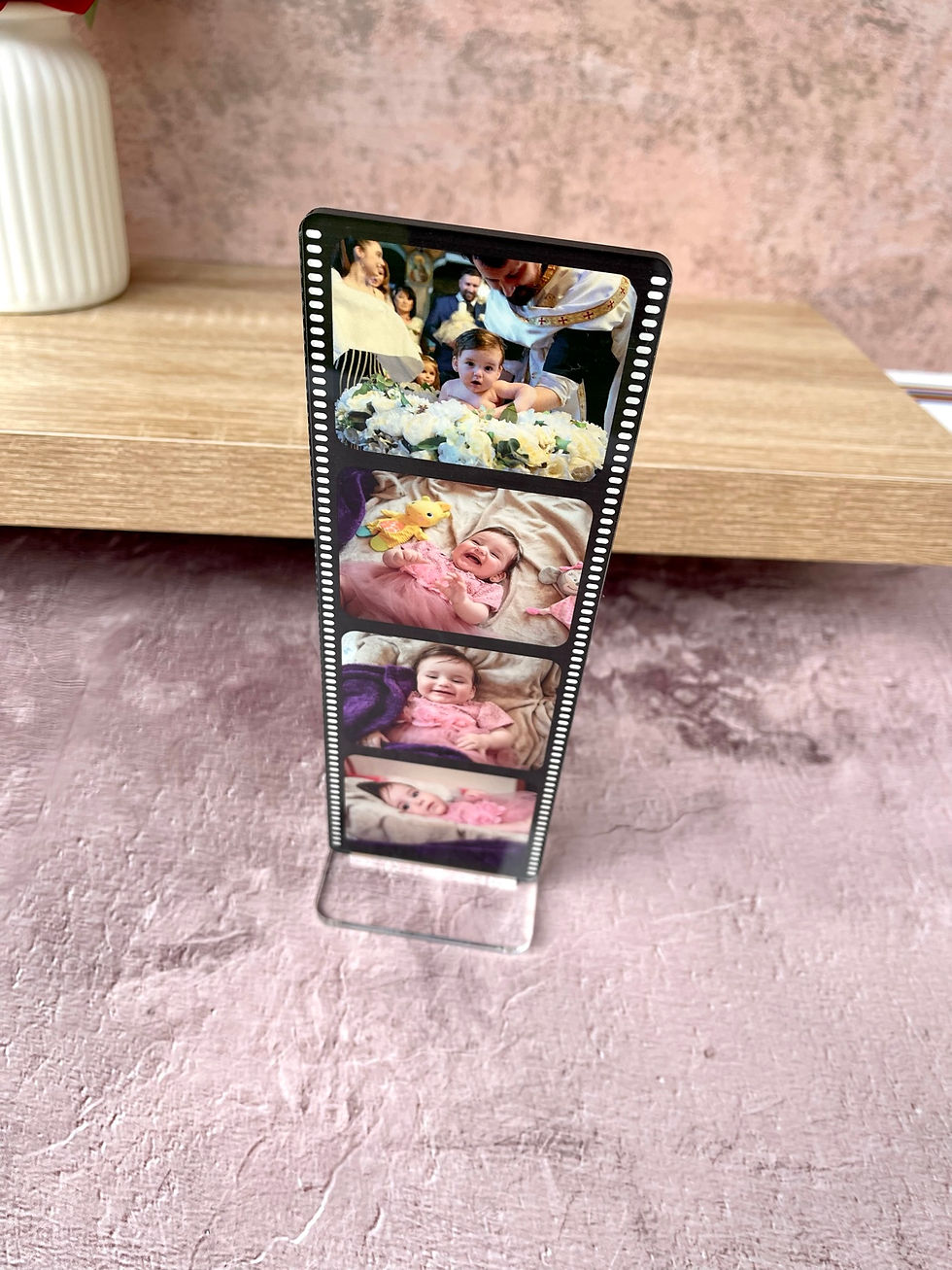 Thumbnail: Personalised photo strip freestanding, Father's day gift, photo,decorative table