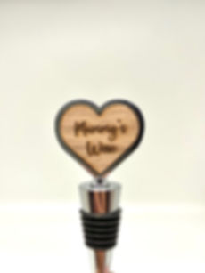 Personalised Heart bottle stopper engraved, wooden engraving, mothers day gift