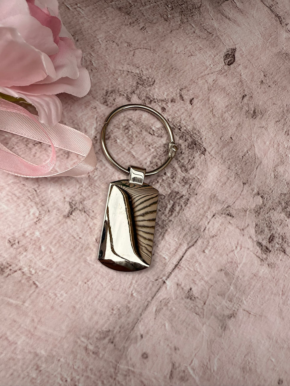 Thumbnail: Custom Photo Keepsake Keyring Oblong Shape With Binding Ring, Gift for Him, Gift