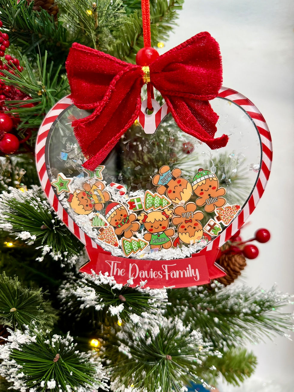 Thumbnail: Heart shape Shakeable Snow Globe, Double sided Shaker bauble