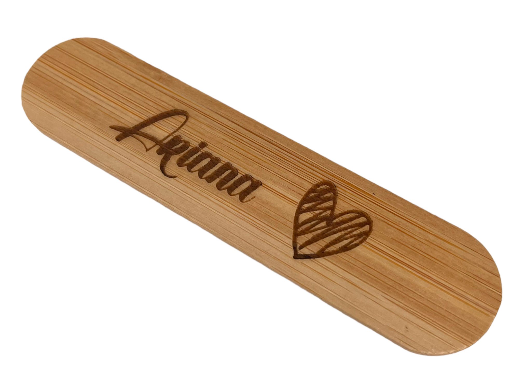 Personalised engraved bamboo nail file, custom engraving