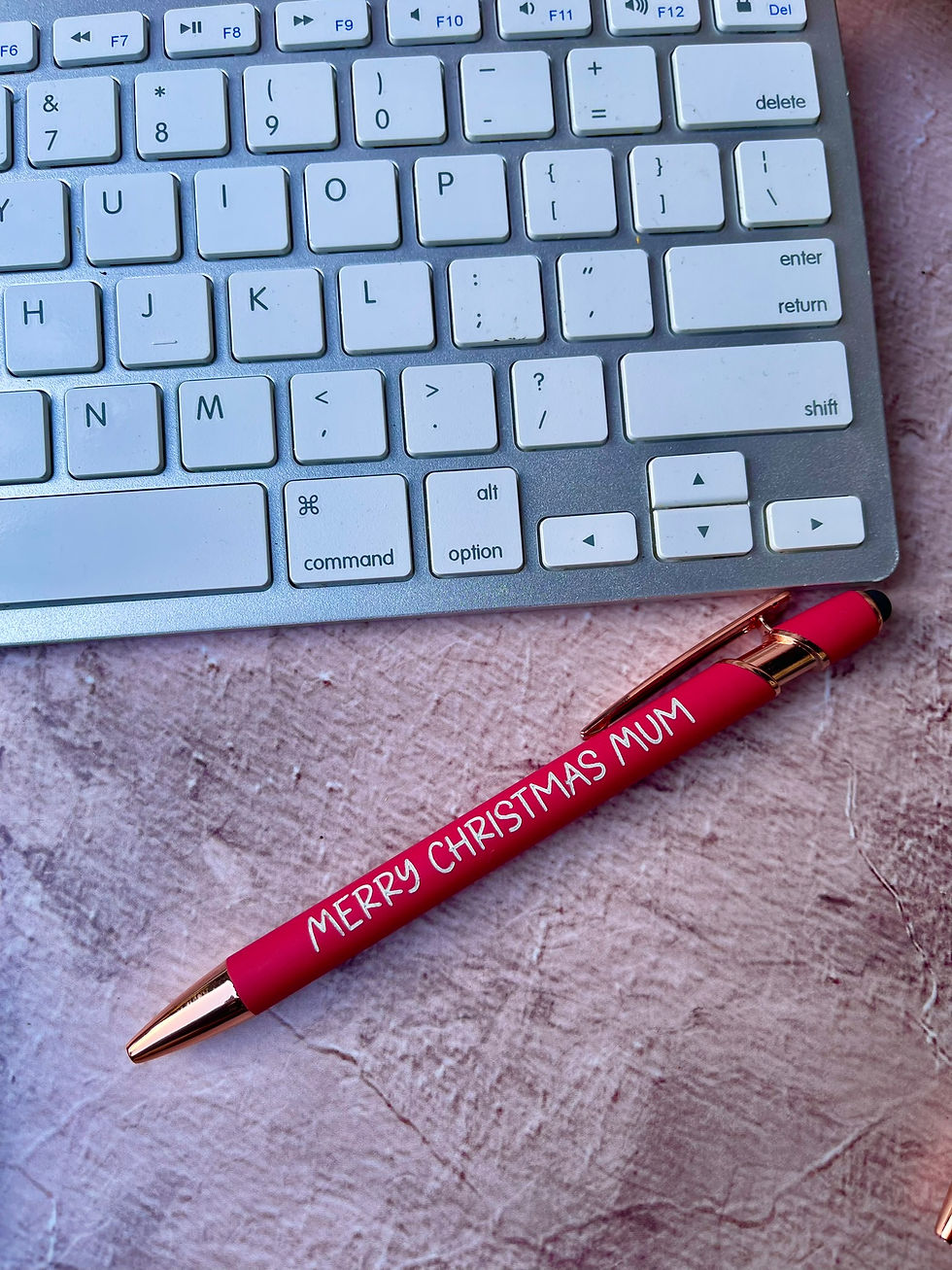 Thumbnail: Personalised Metal Pen with Stylus and Rose Gold Accents | Custom Engraved
