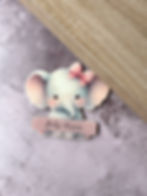 Thumbnail: Cute Elephant with name wall plaque, nursery wall decor, Cute Elephant Animal