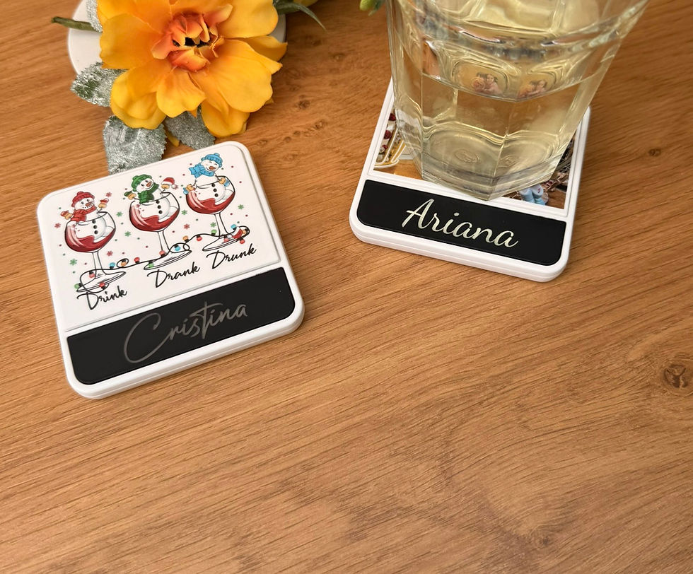 Thumbnail: Personalised Photo Coaster with Bottle Opener and Led Light Name, Engraved Coast
