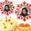 Thumbnail: Cupcake topper with photo in a snowflake shape red