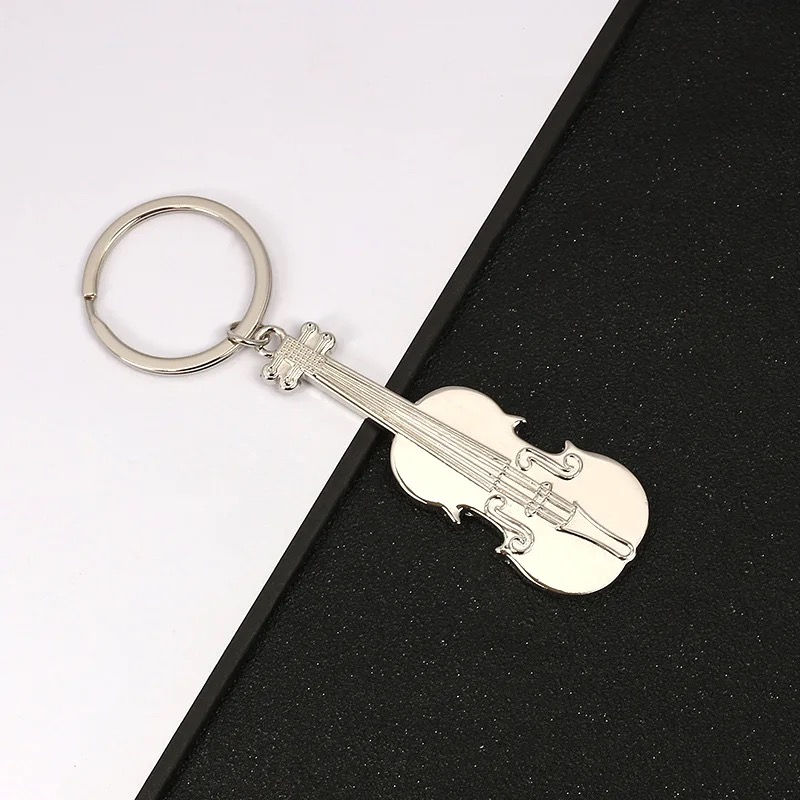 Thumbnail: Personalised metal keyring Violin shape, engraved keyring