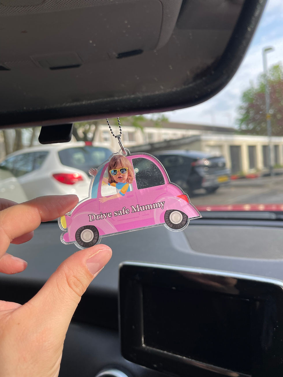 Thumbnail: Personalised Car Charm Shape – Custom Photo and Text Printed on Both Sides