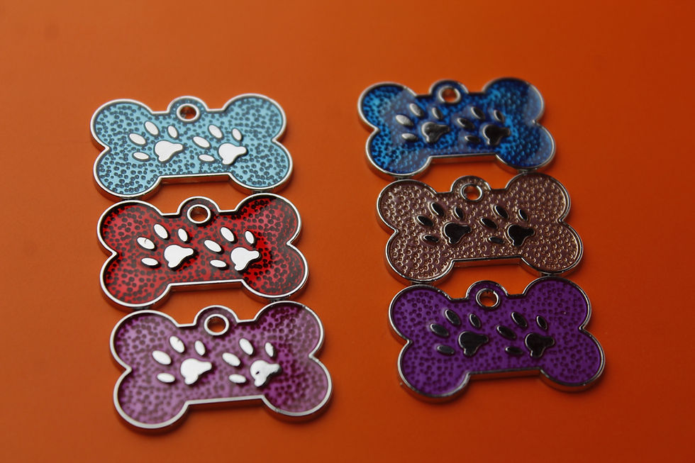 Thumbnail: Cat/Dog tag bone shape with glitter