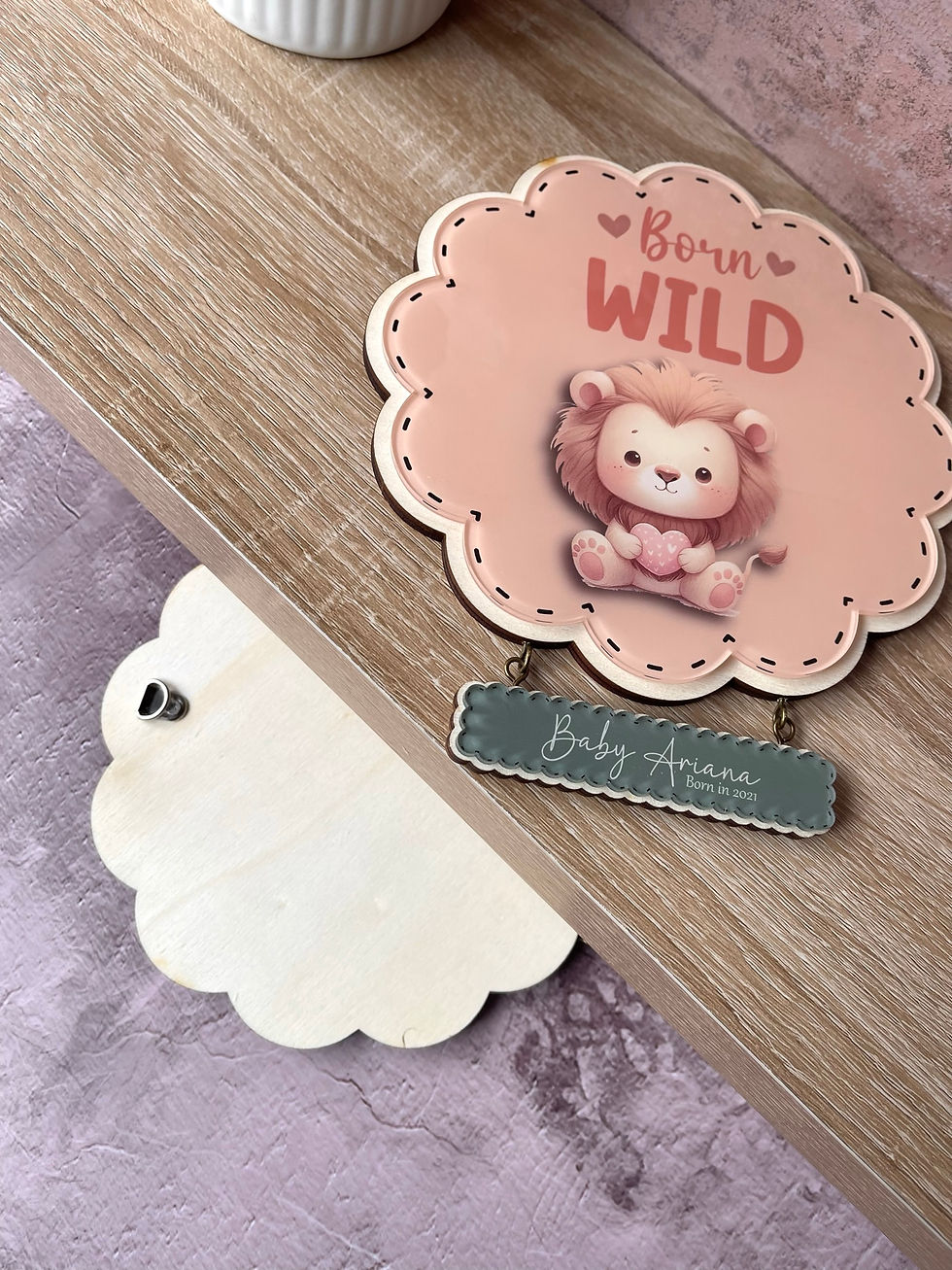 Thumbnail: Cute baby Lion scallop edge nursery wall decor Children's wall decor & hangings,